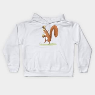 Squirrel With Acorns Kids Hoodie